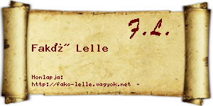 Fakó Lelle névjegykártya
